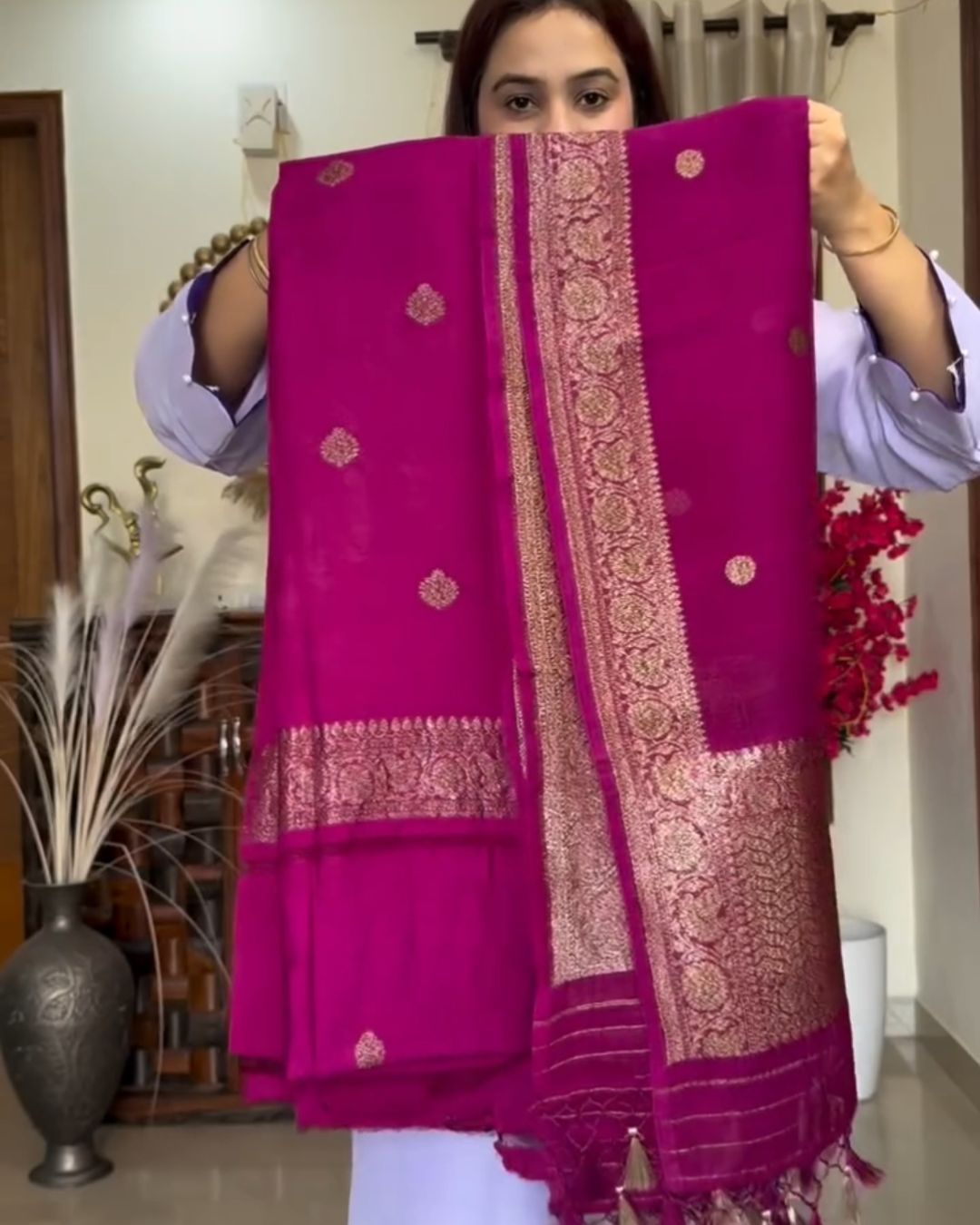 Wine Cotton Suit Set