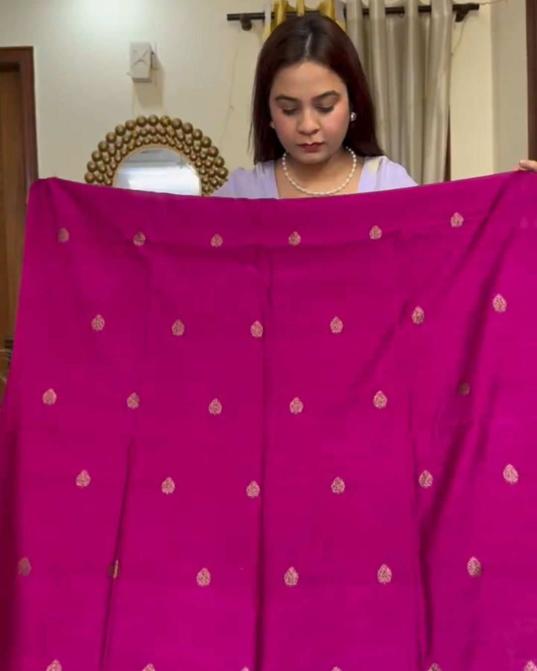Wine Cotton Suit Set