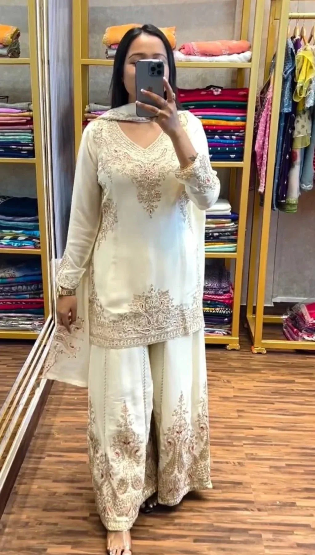 Attractive White Party Wear Heavy Embroidered Salwar Suit