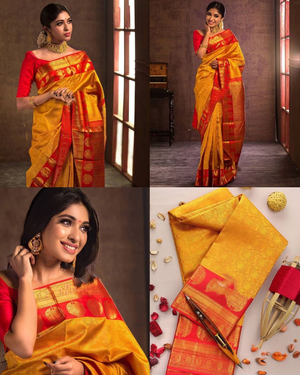 Soft Lichi Silk Saree with Rich Pallu & All-Over Jacquard Work