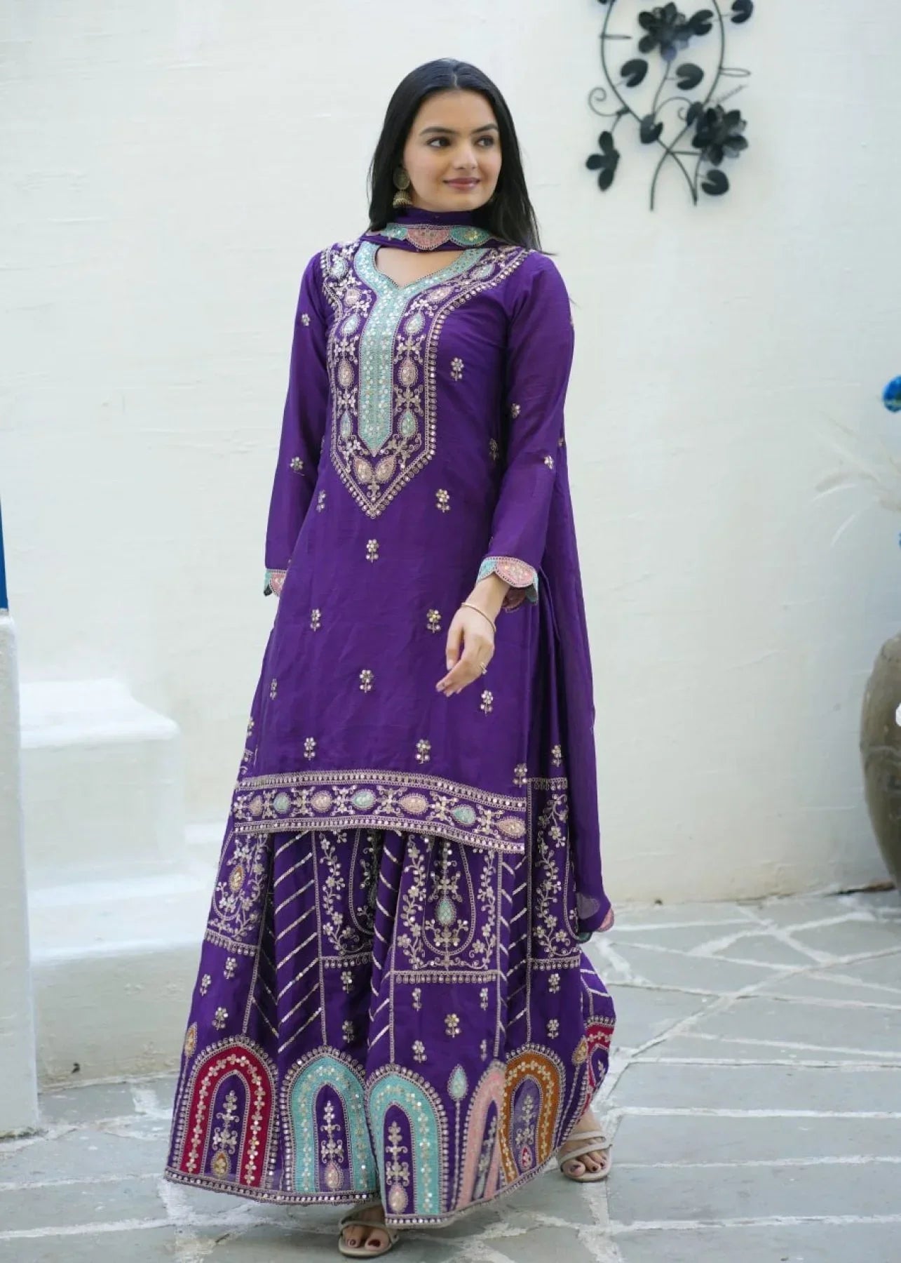 Elegant Readymade Purple Suit For Women – Perfect For Parties