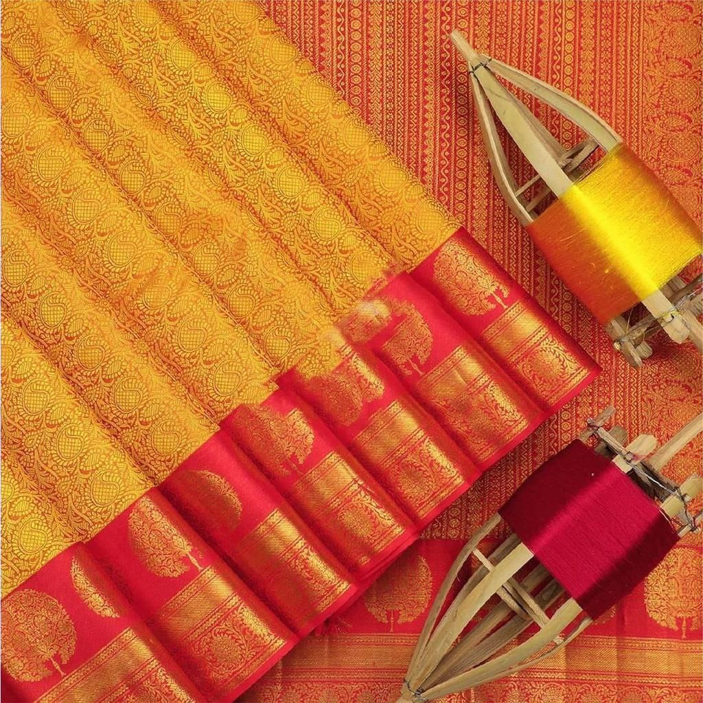 Soft Lichi Silk Saree with Rich Pallu & All-Over Jacquard Work