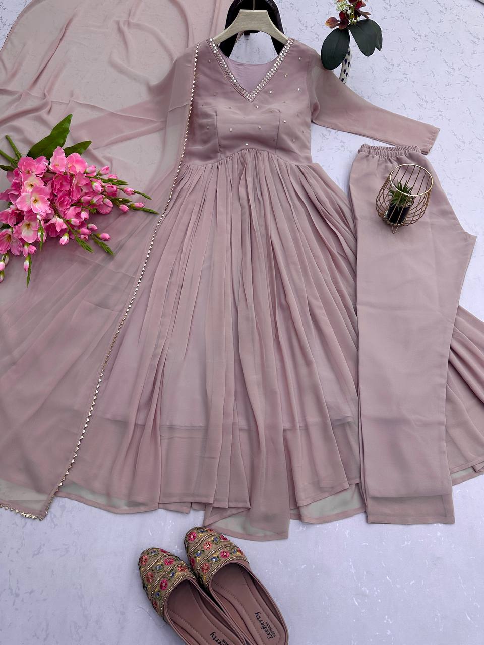 Chinon Embroidered Sharara Suit Set