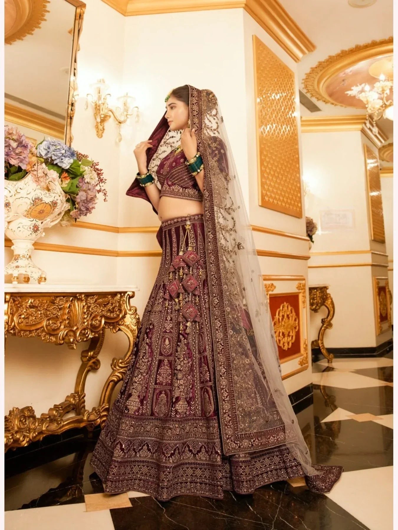 Luxurious Bridal Special Lycra Velvet Lehenga Choli With Double Dupatta