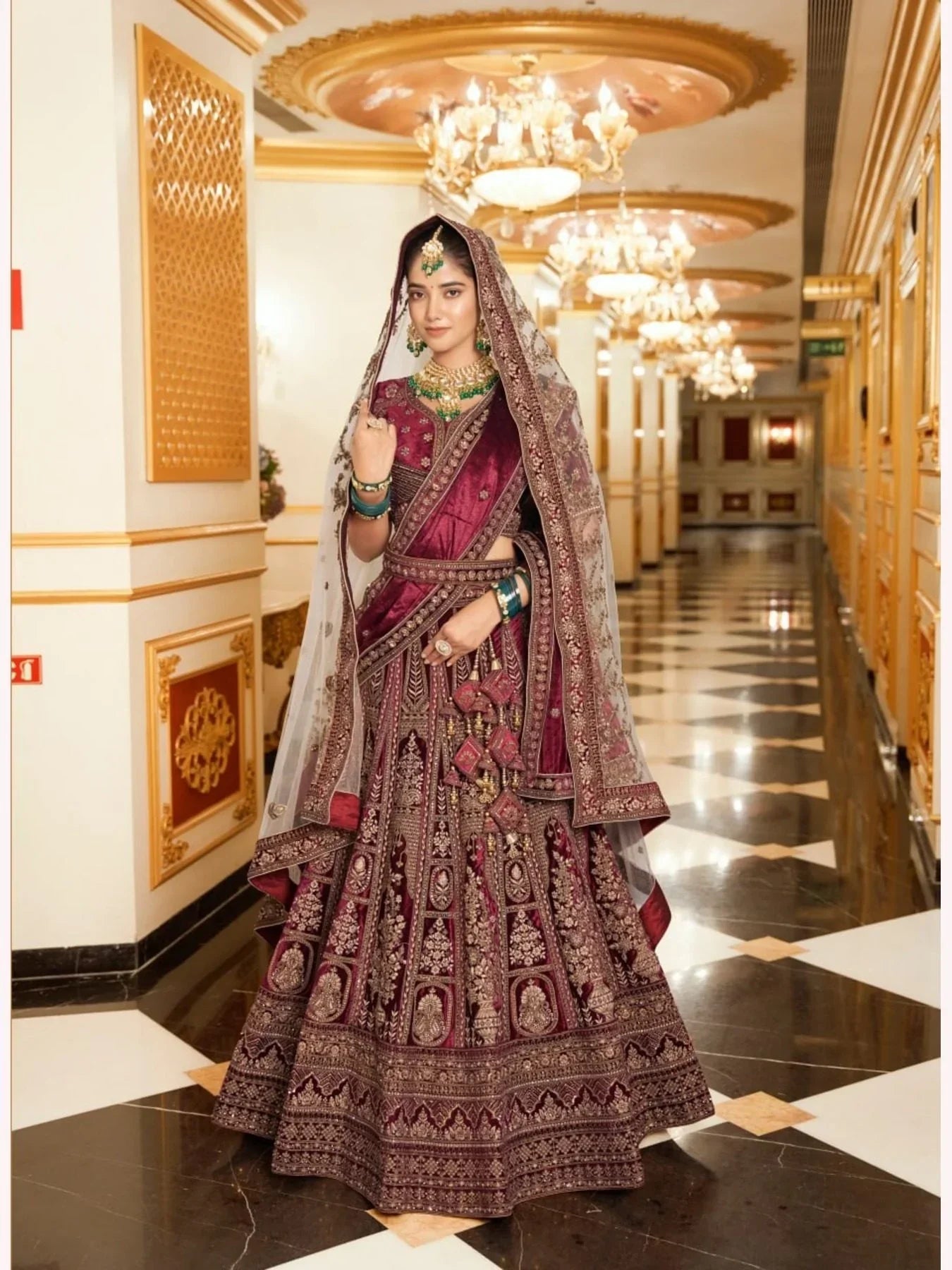 Luxurious Bridal Special Lycra Velvet Lehenga Choli With Double Dupatta