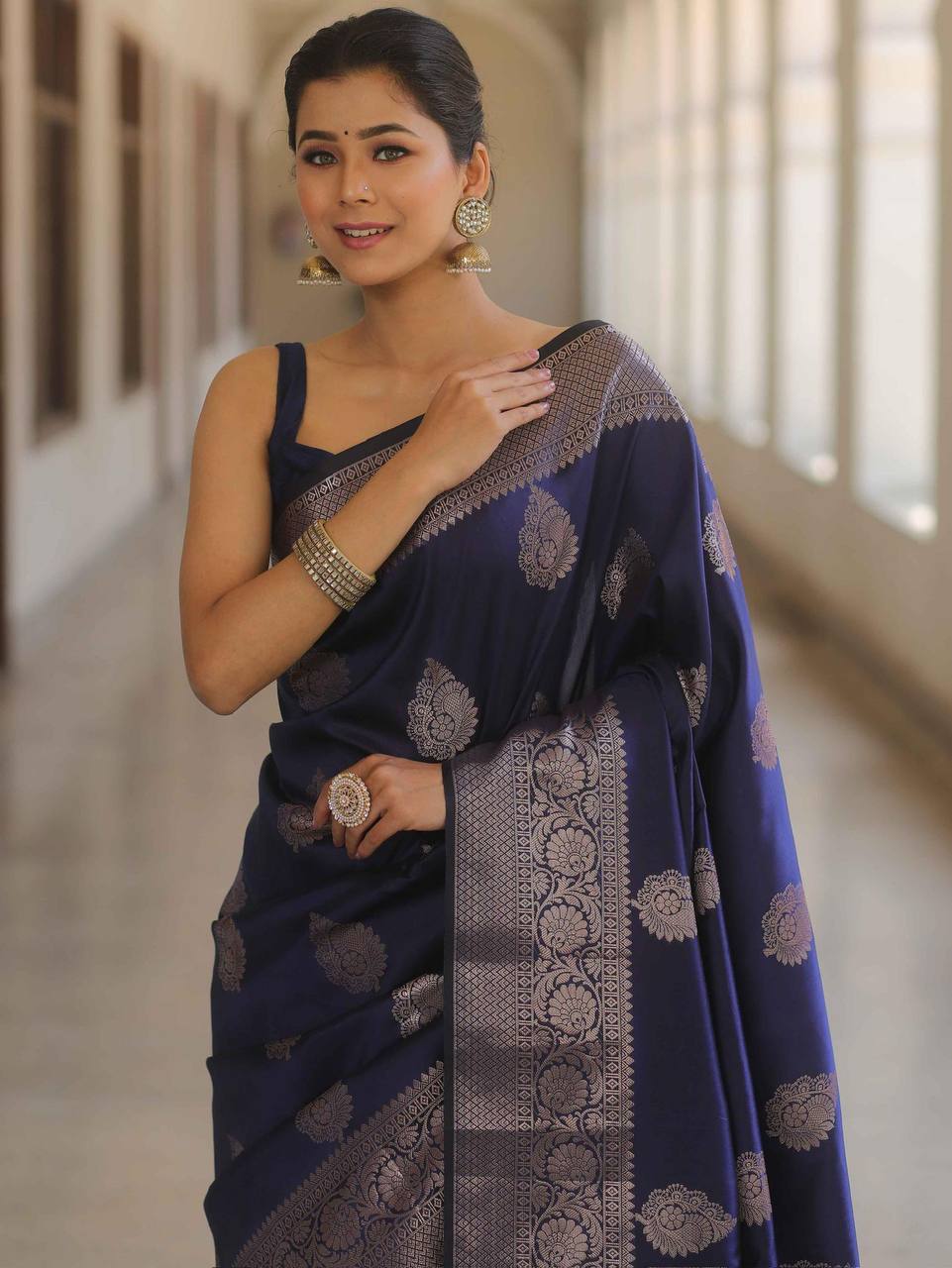 Organic Banarasi Lichi Silk Wedding Saree