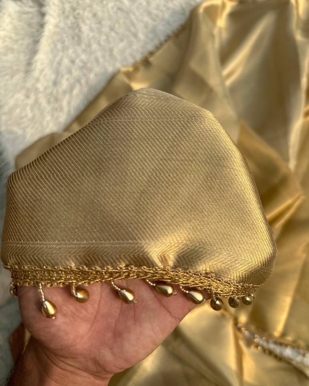 Nayanthara Inspired Banarasi Golden Tissue Silk Saree