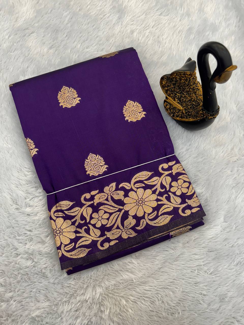 Pure Banarasi Silk Saree with Golden Zari Weaving
