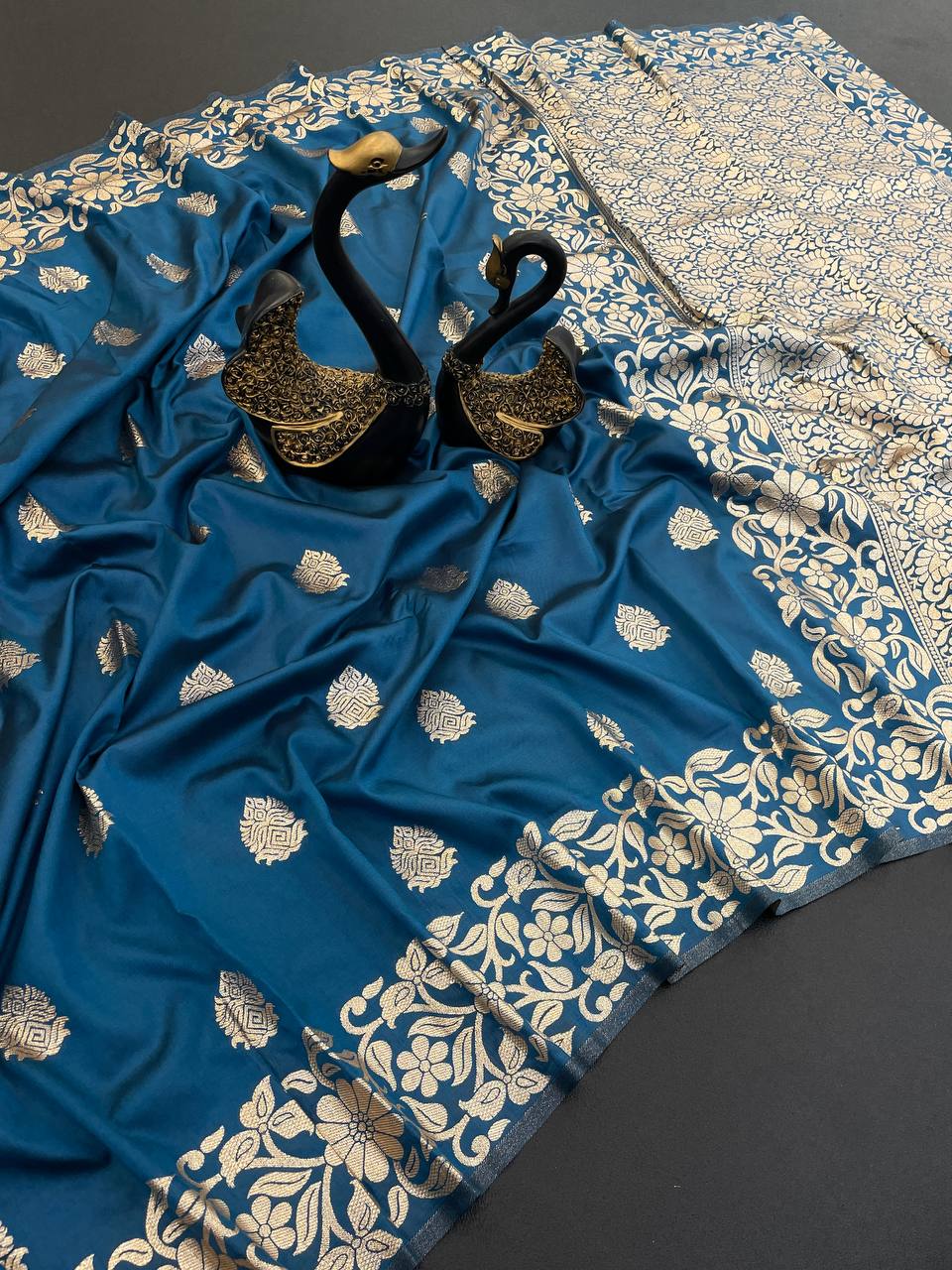 Pure Banarasi Silk Saree with Golden Zari Weaving