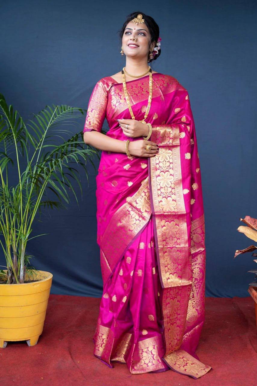Premium Comfort Organic Banarasi Lichi Silk Wedding Saree