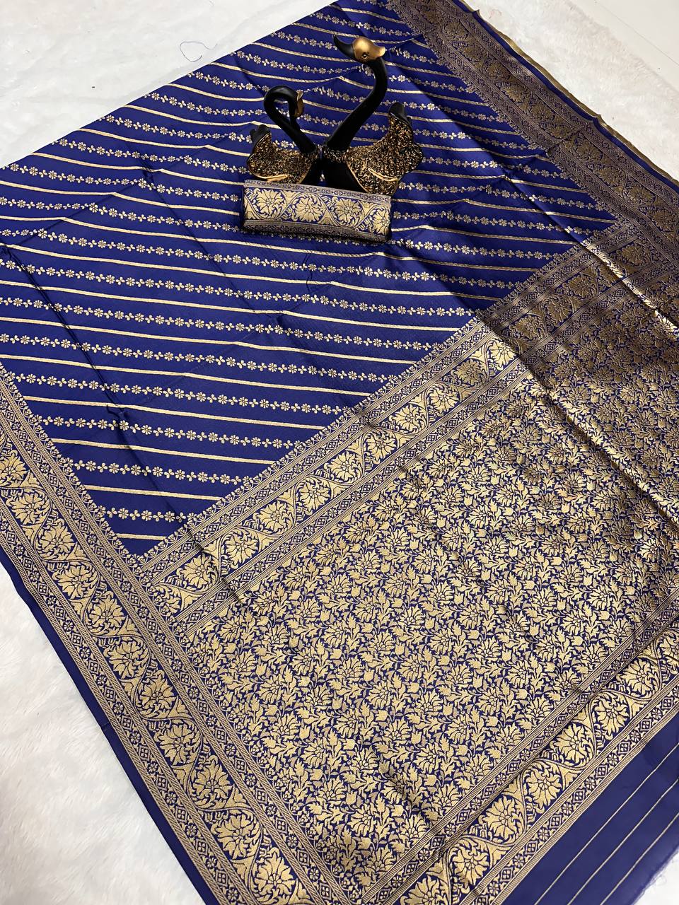 Rich Comfort Organic Banarasi Lichi Silk Wedding Saree
