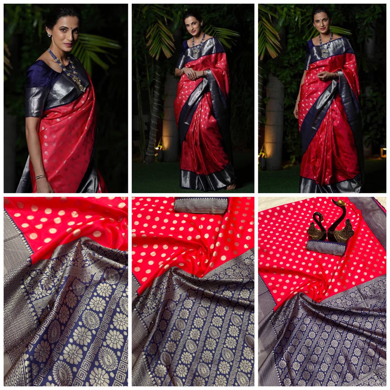 Comfort Fit Organic Banarasi Lichi Silk Wedding Saree