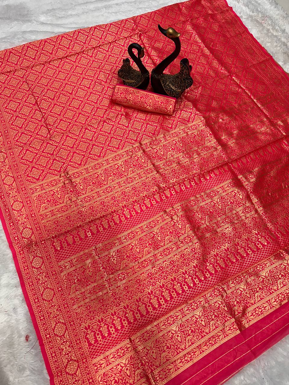 Elegant Organic Banarasi Lichi Silk Saree for Weddings