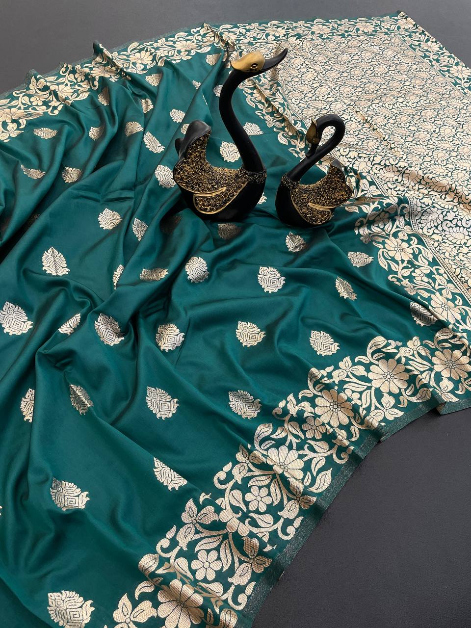 Pure Banarasi Silk Saree with Golden Zari Weaving