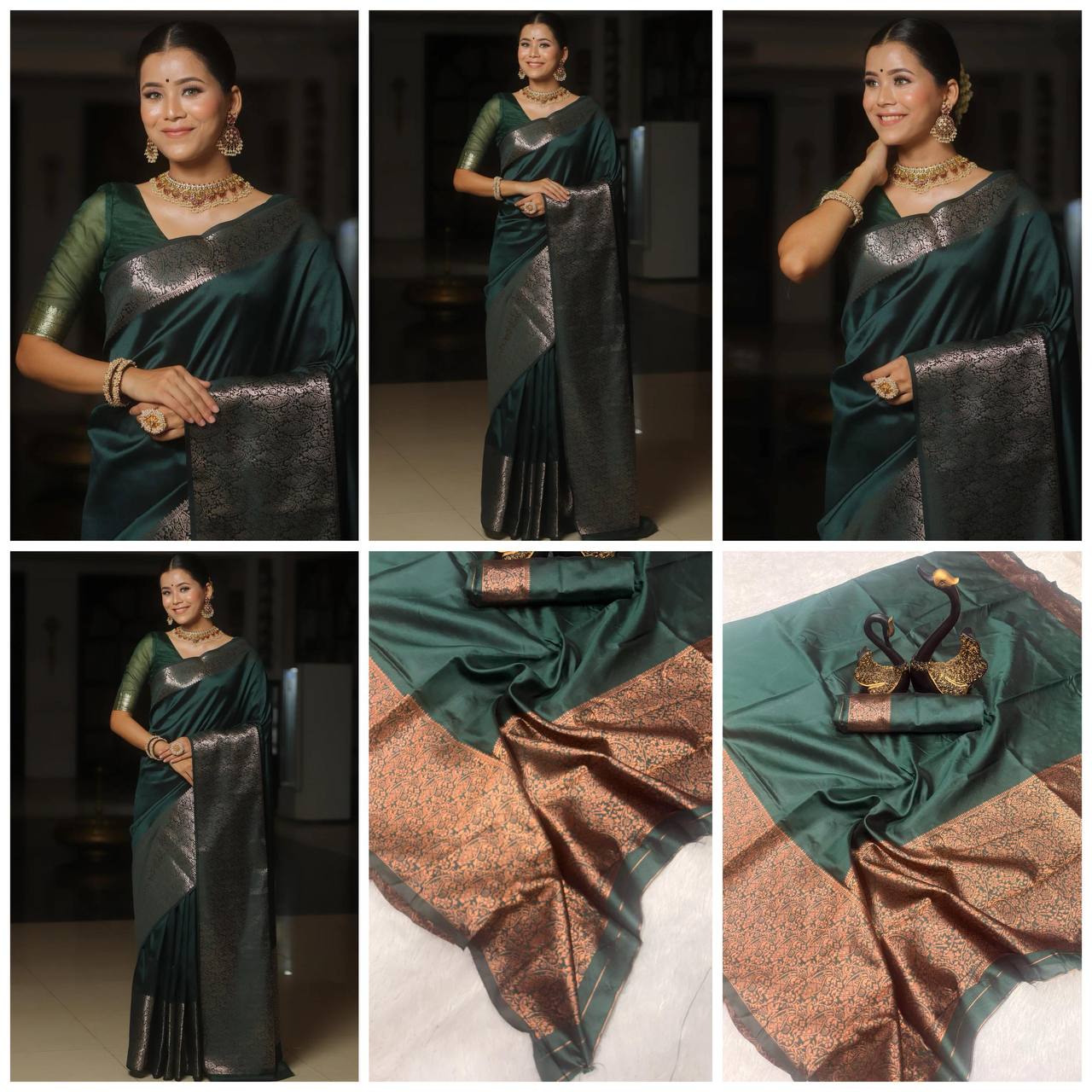 Ultra Lightweight Organic Banarasi Lichi Silk Wedding Saree