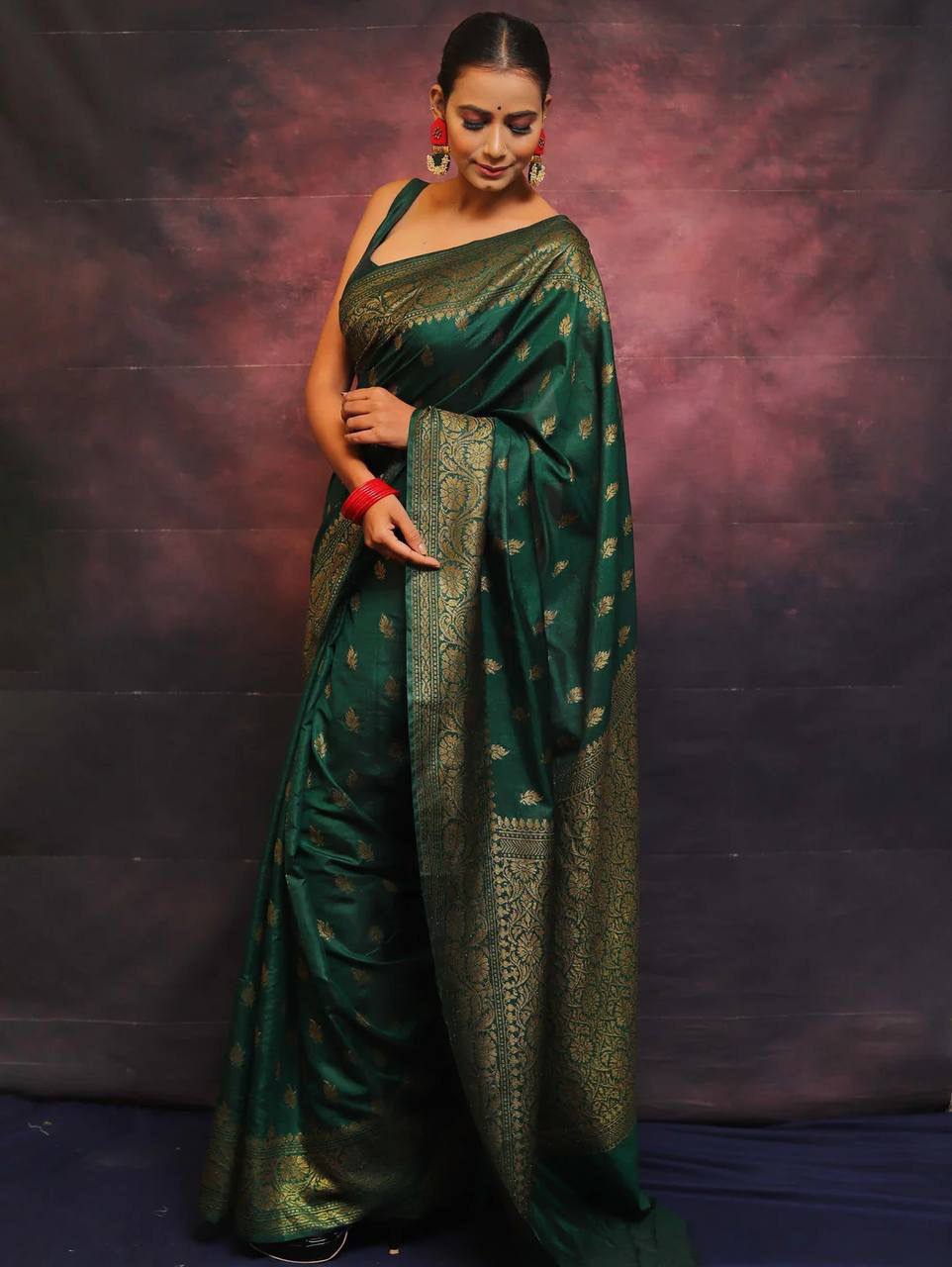 Soft Comfort Organic Banarasi Lichi Silk Wedding Saree