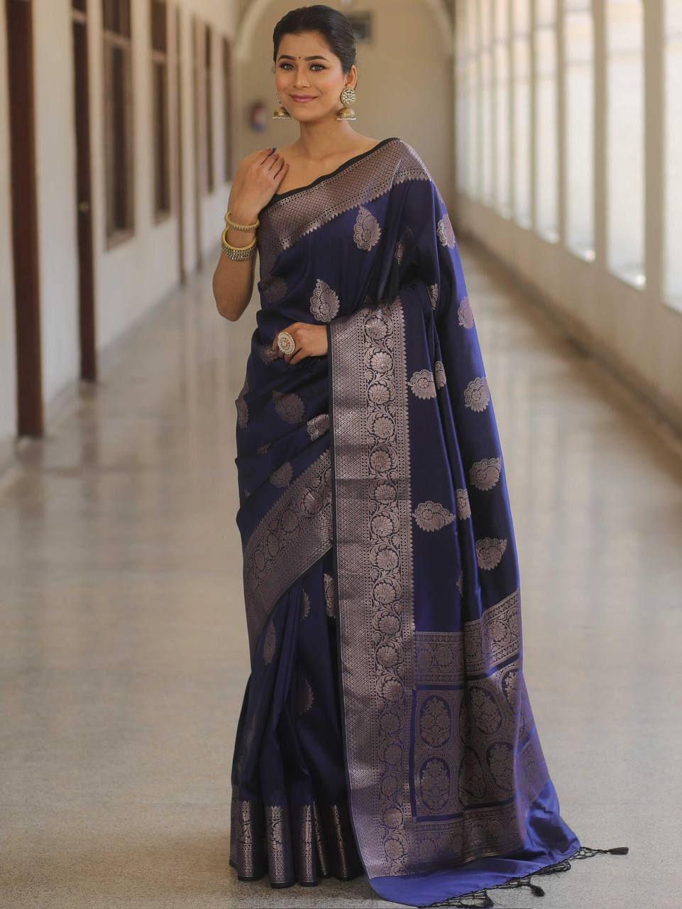 Organic Banarasi Lichi Silk Wedding Saree