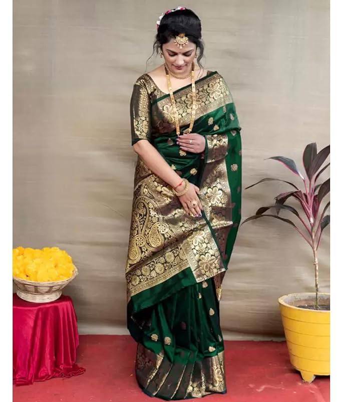 Banarasi Wedding Saree Made from Organic Lichi Silk