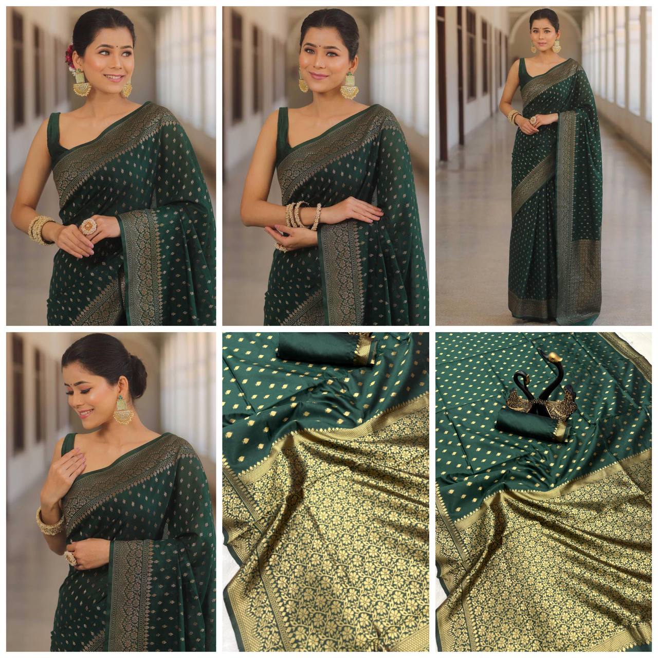 Comfort Wear Banarasi Style Lichi Silk Wedding Saree
