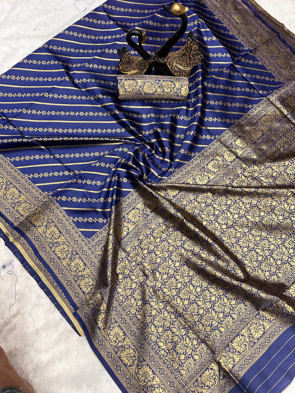 Rich Comfort Organic Banarasi Lichi Silk Wedding Saree