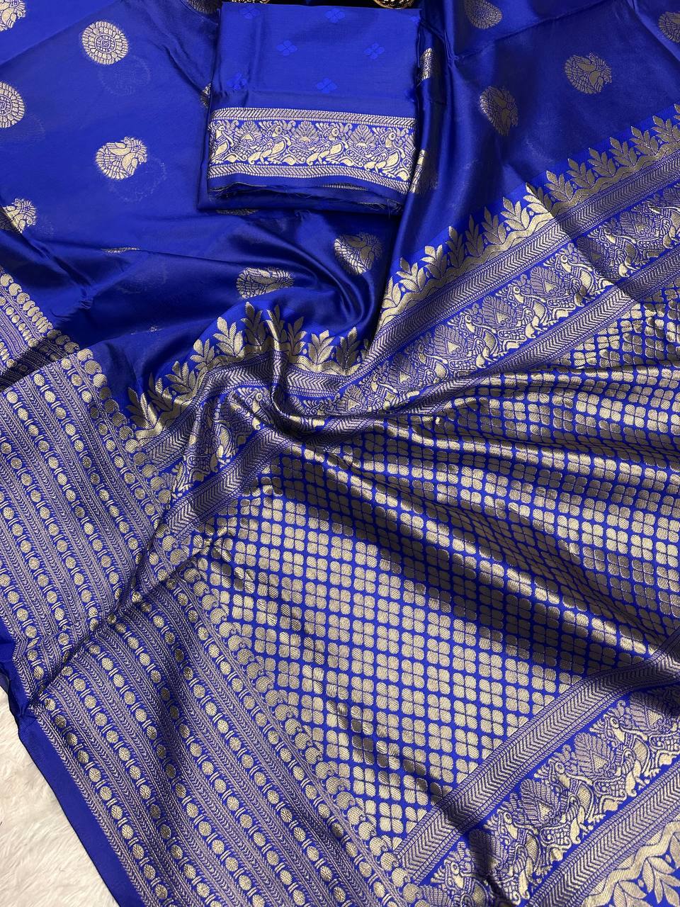 Lightweight Organic Banarasi Lichi Silk Wedding Saree