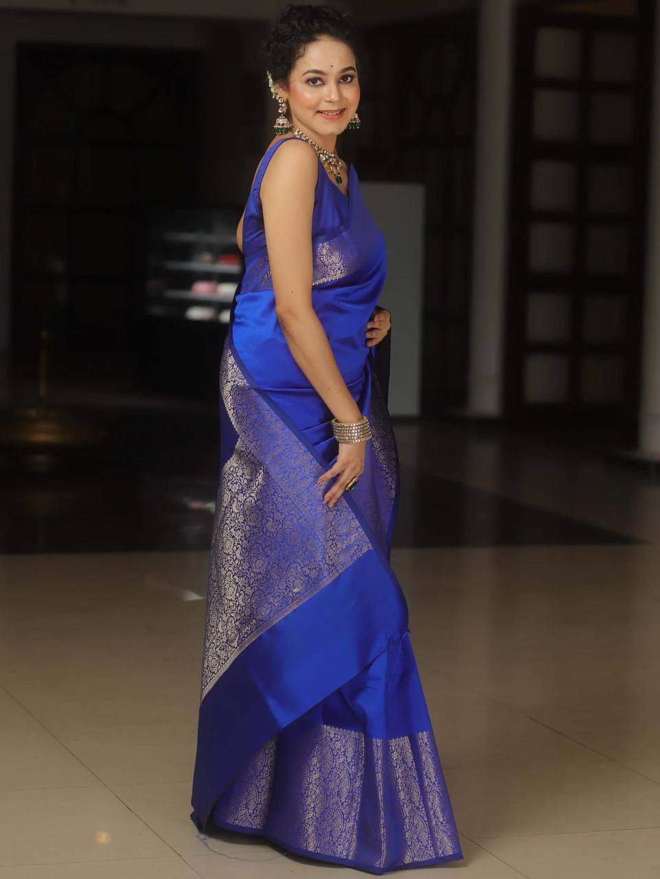 Ultra Lightweight Organic Banarasi Lichi Silk Wedding Saree