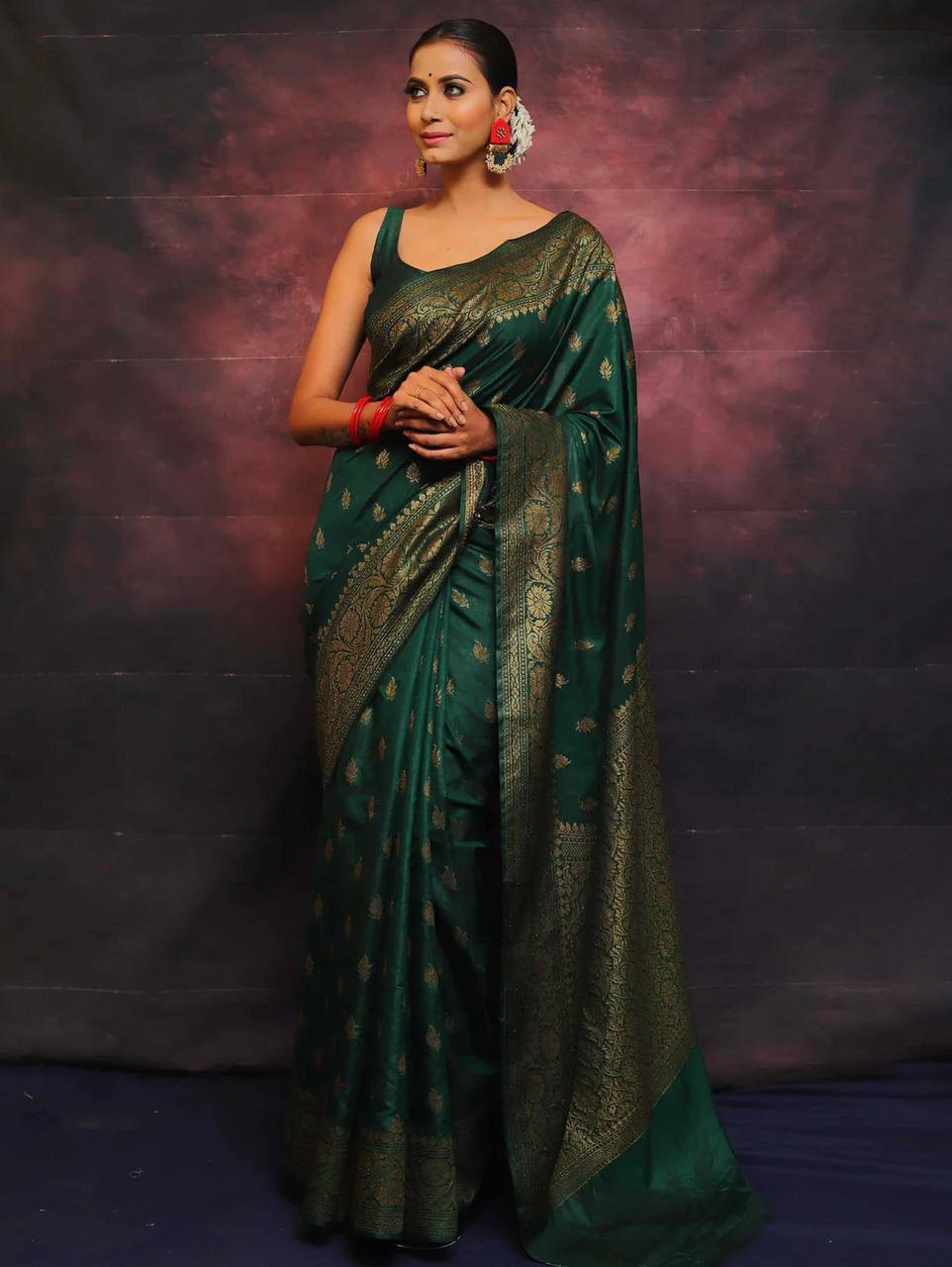 Soft Comfort Organic Banarasi Lichi Silk Wedding Saree