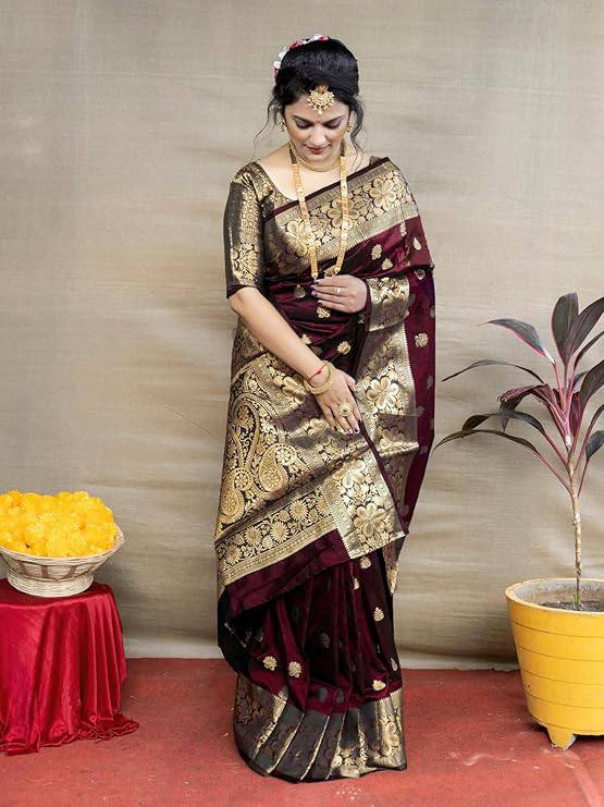 Premium Comfort Organic Banarasi Lichi Silk Wedding Saree