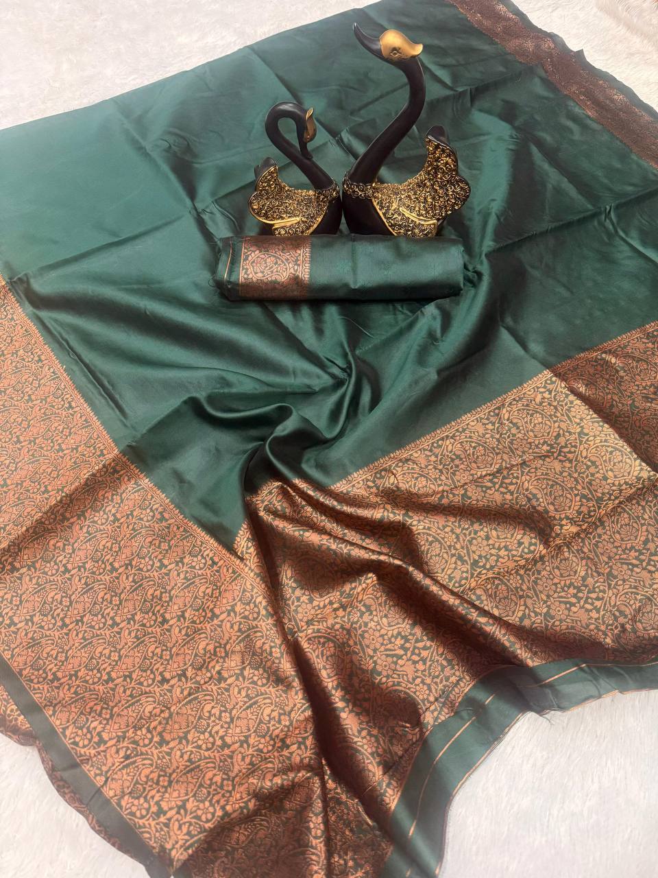 Ultra Lightweight Organic Banarasi Lichi Silk Wedding Saree