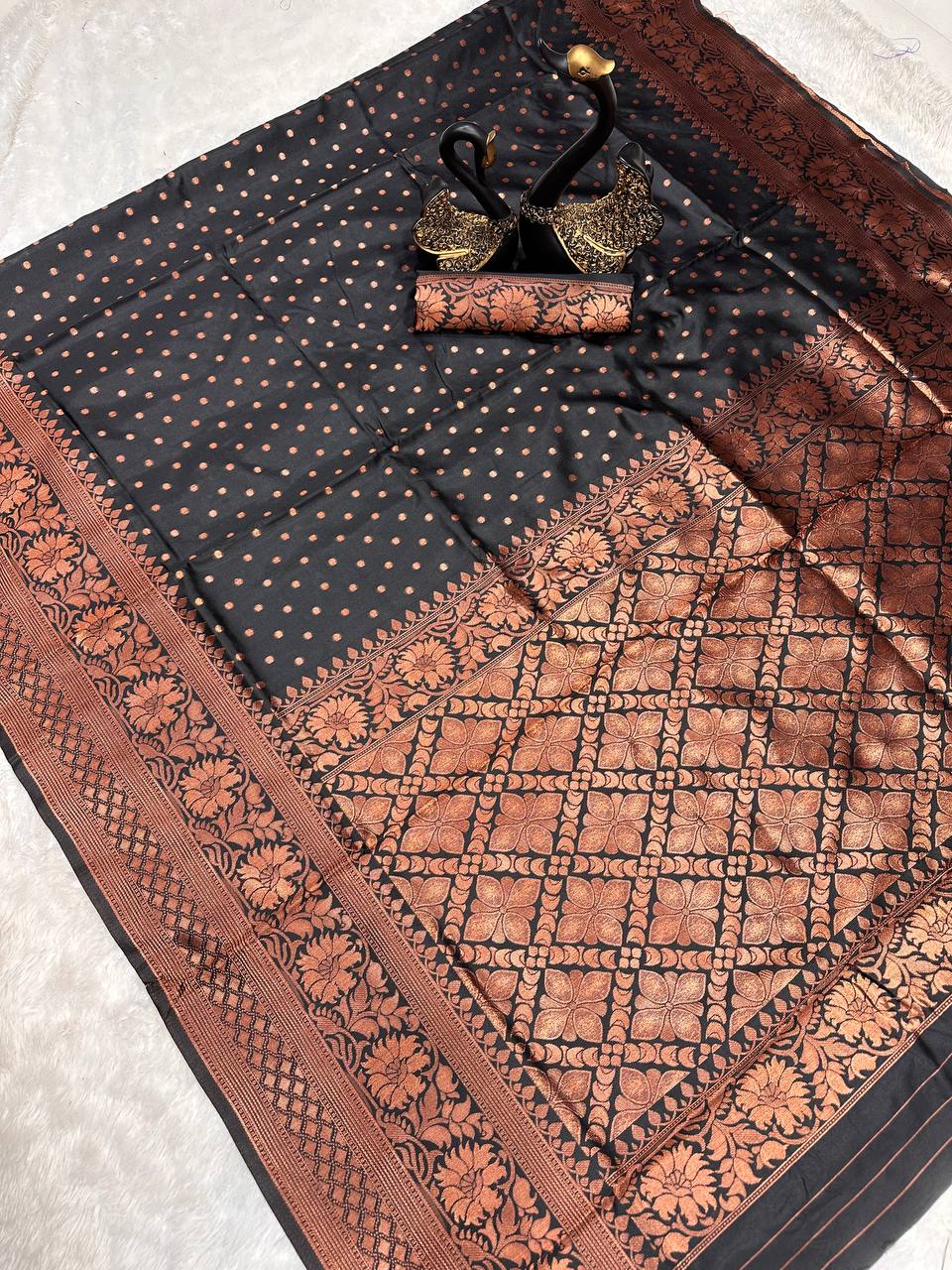 Soft Touch Organic Banarasi Lichi Silk Wedding Saree