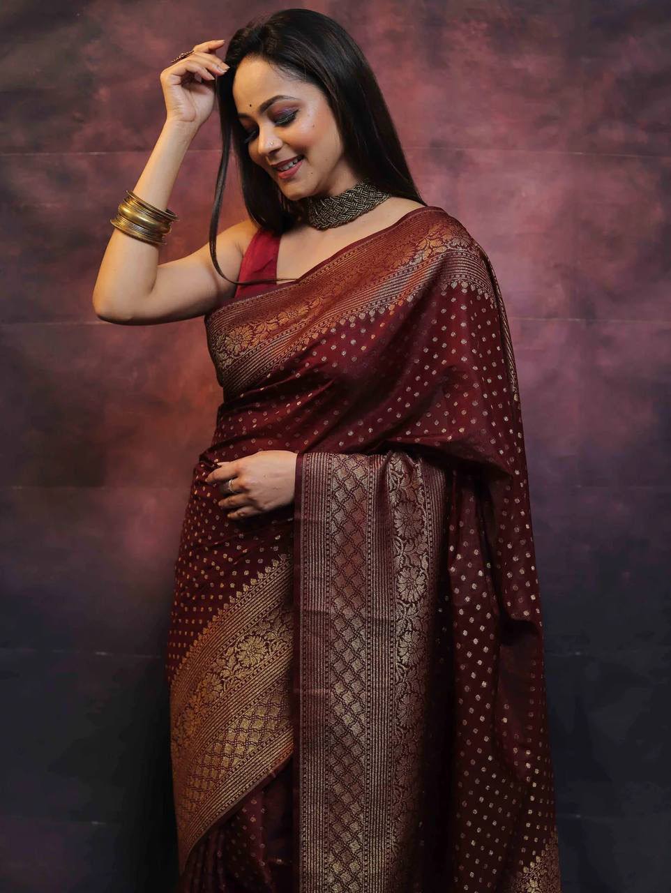 Soft Touch Organic Banarasi Lichi Silk Wedding Saree