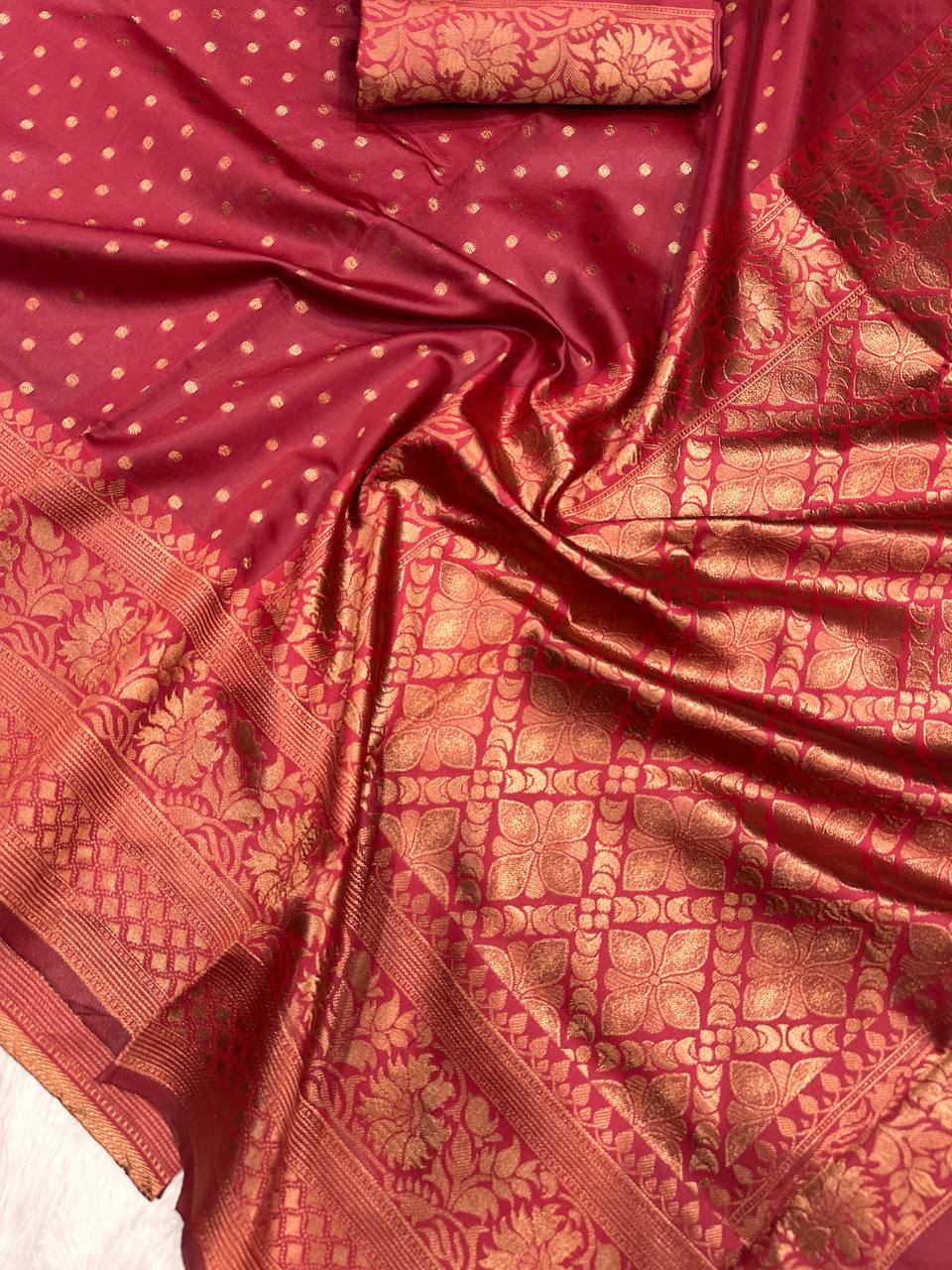 Soft Touch Organic Banarasi Lichi Silk Wedding Saree