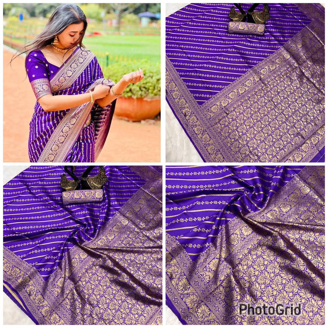 Rich Comfort Organic Banarasi Lichi Silk Wedding Saree