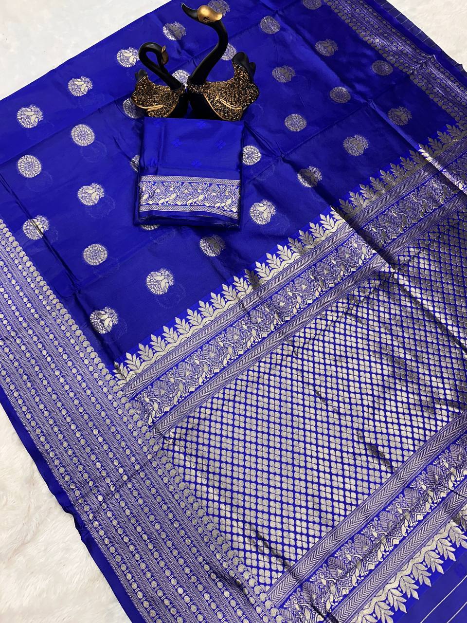 Lightweight Organic Banarasi Lichi Silk Wedding Saree