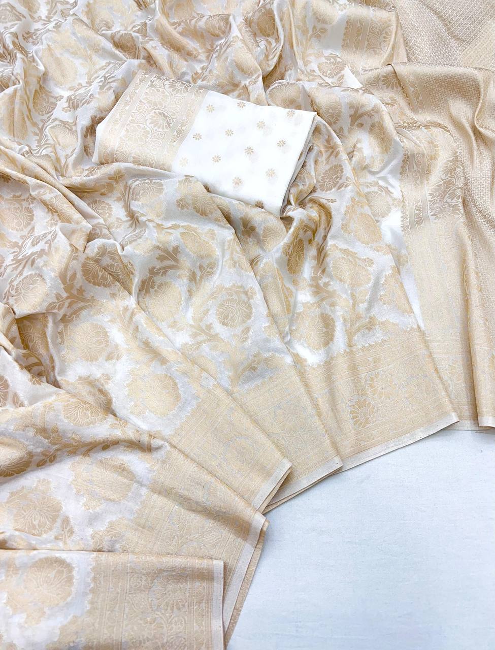 Comfort Fit Organic Banarasi Lichi Silk Wedding Saree