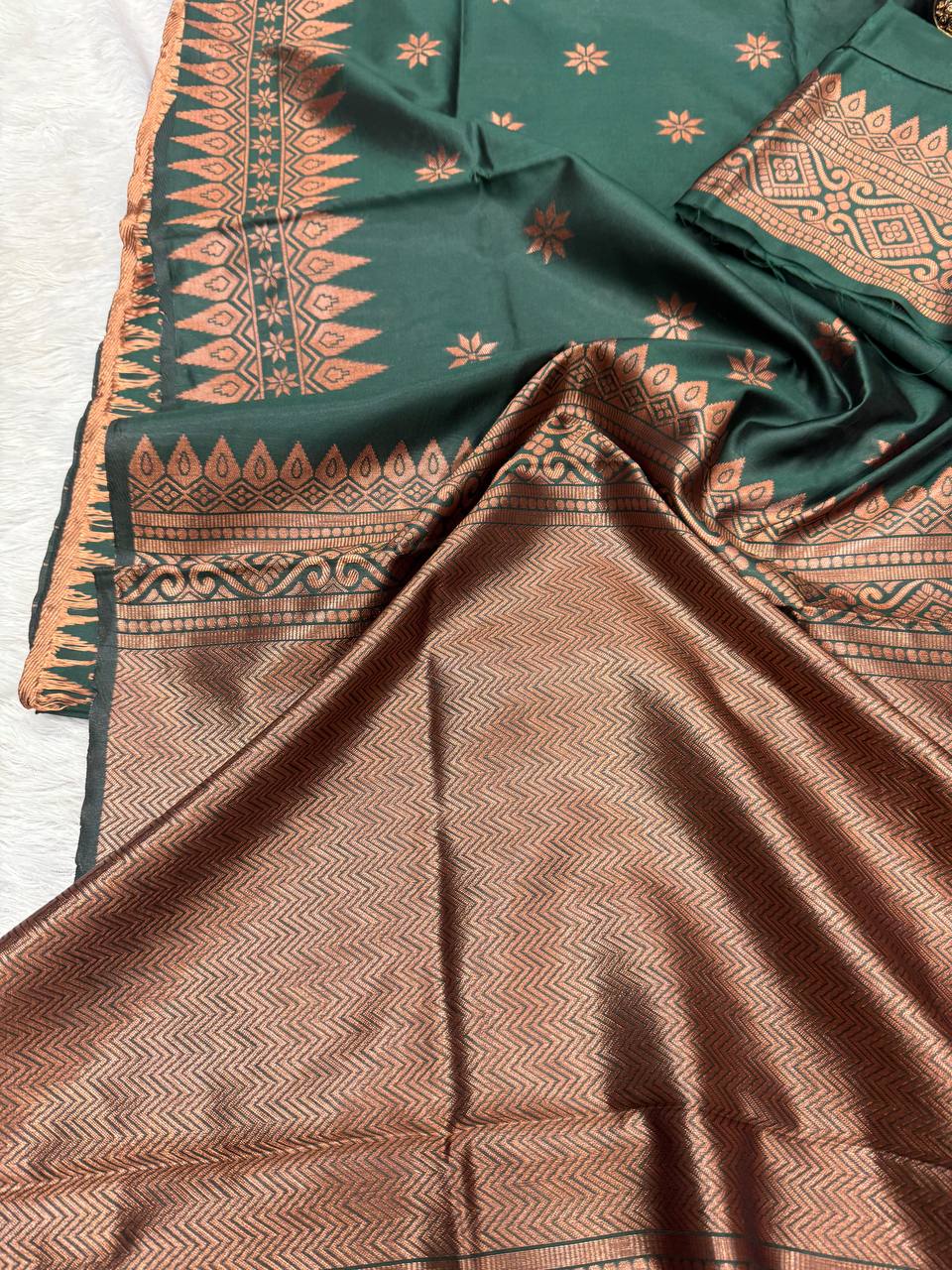 Light Feel Organic Banarasi Lichi Silk Wedding Saree