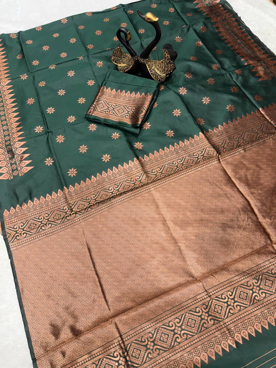 Light Feel Organic Banarasi Lichi Silk Wedding Saree