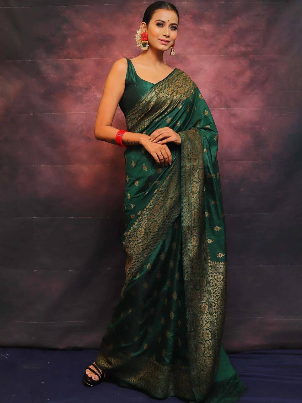 Soft Comfort Organic Banarasi Lichi Silk Wedding Saree