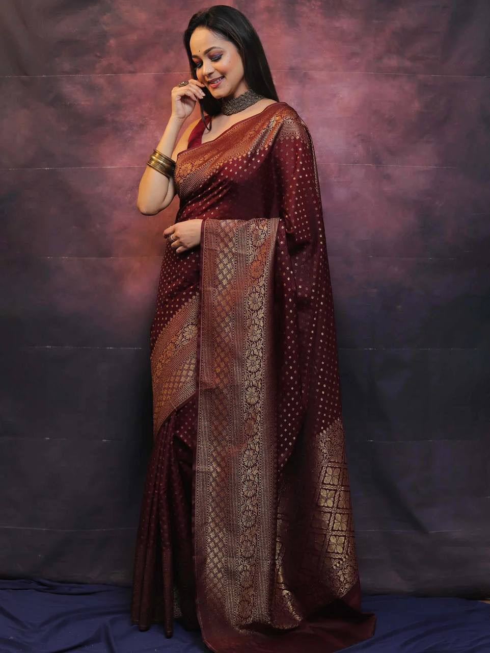 Soft Touch Organic Banarasi Lichi Silk Wedding Saree