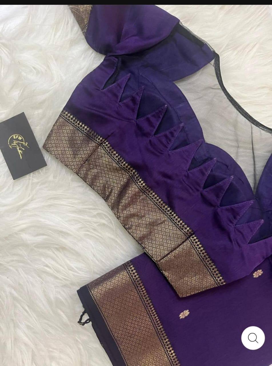 First-Time Slab Weaving Lilan Soft Cotton Saree with Rich Blouse