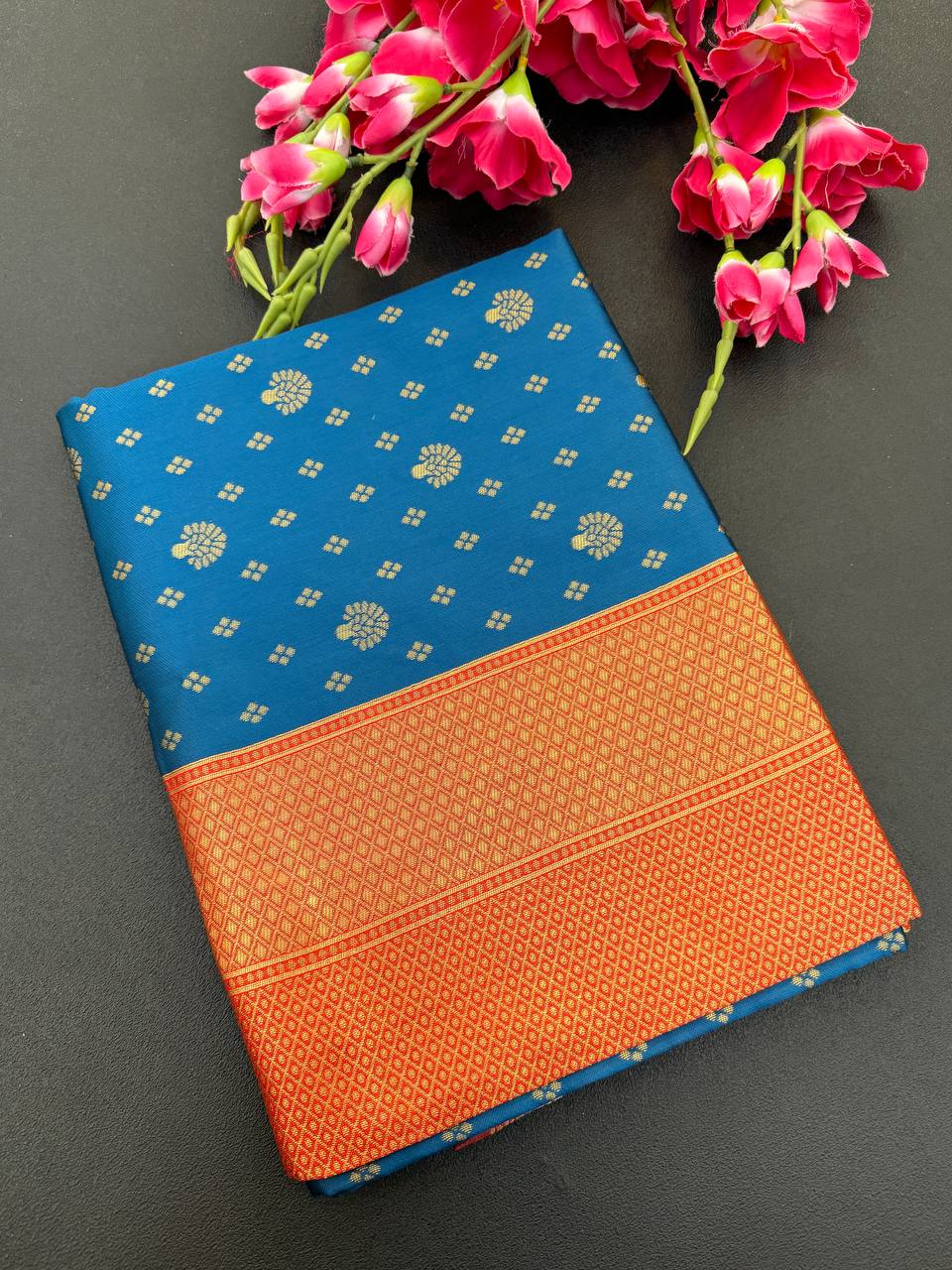 Elegant Organic Banarasi Lichi Silk Wedding Saree