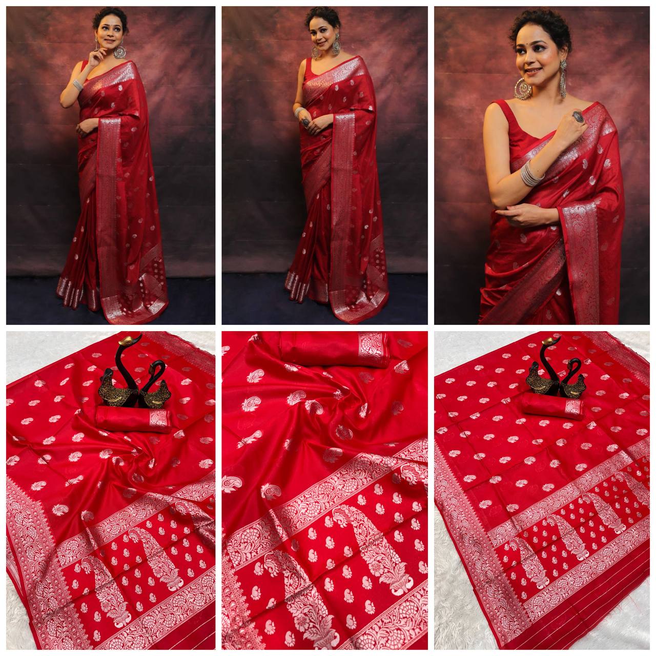 Comfort Fit Organic Banarasi Lichi Silk Wedding Saree
