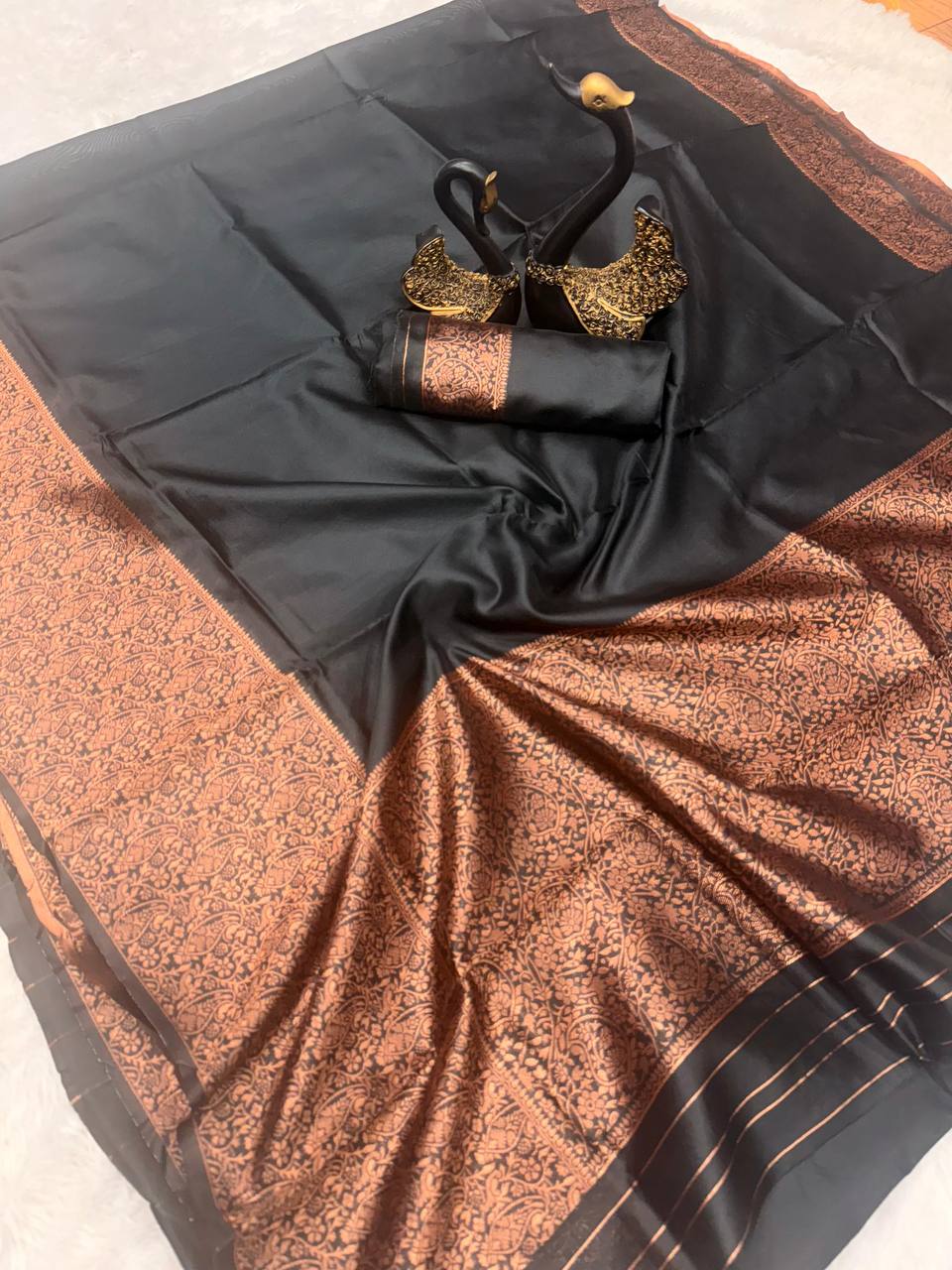 Ultra Lightweight Organic Banarasi Lichi Silk Wedding Saree