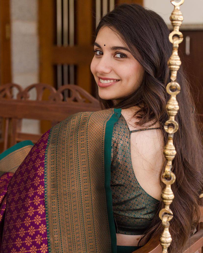 Luxury Organic Banarasi Lichi Silk Wedding Saree