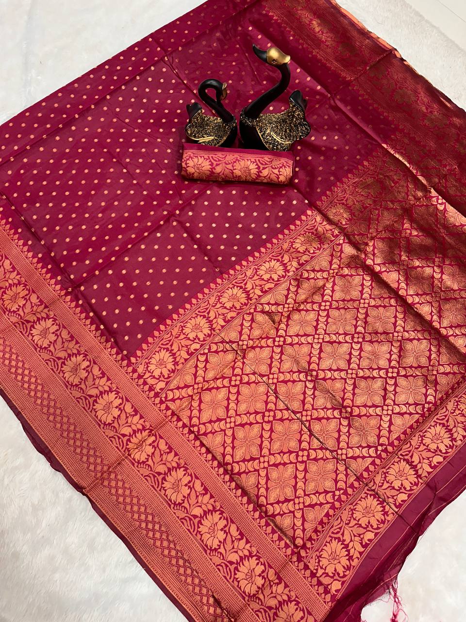 Soft Touch Organic Banarasi Lichi Silk Wedding Saree