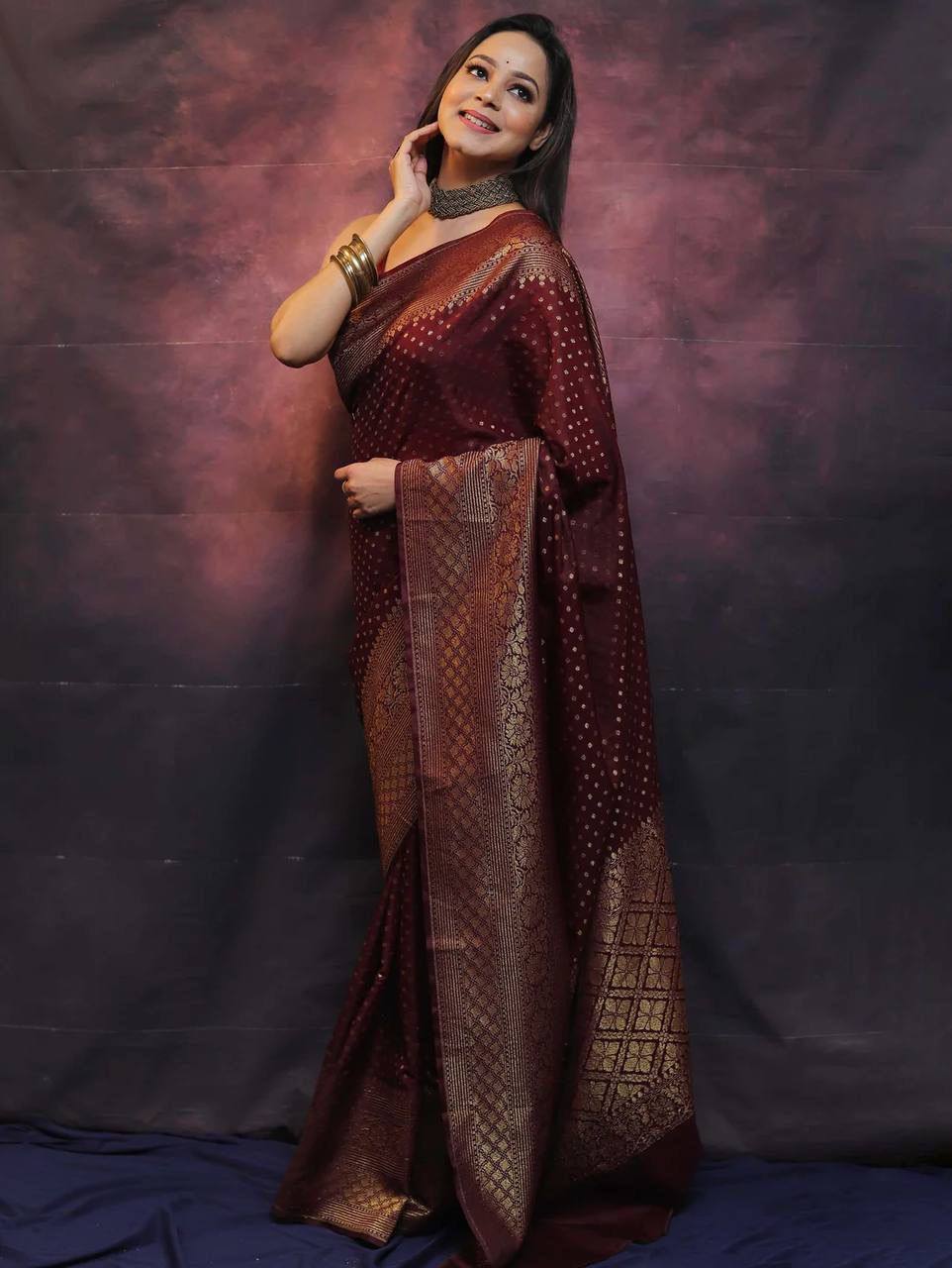 Soft Touch Organic Banarasi Lichi Silk Wedding Saree