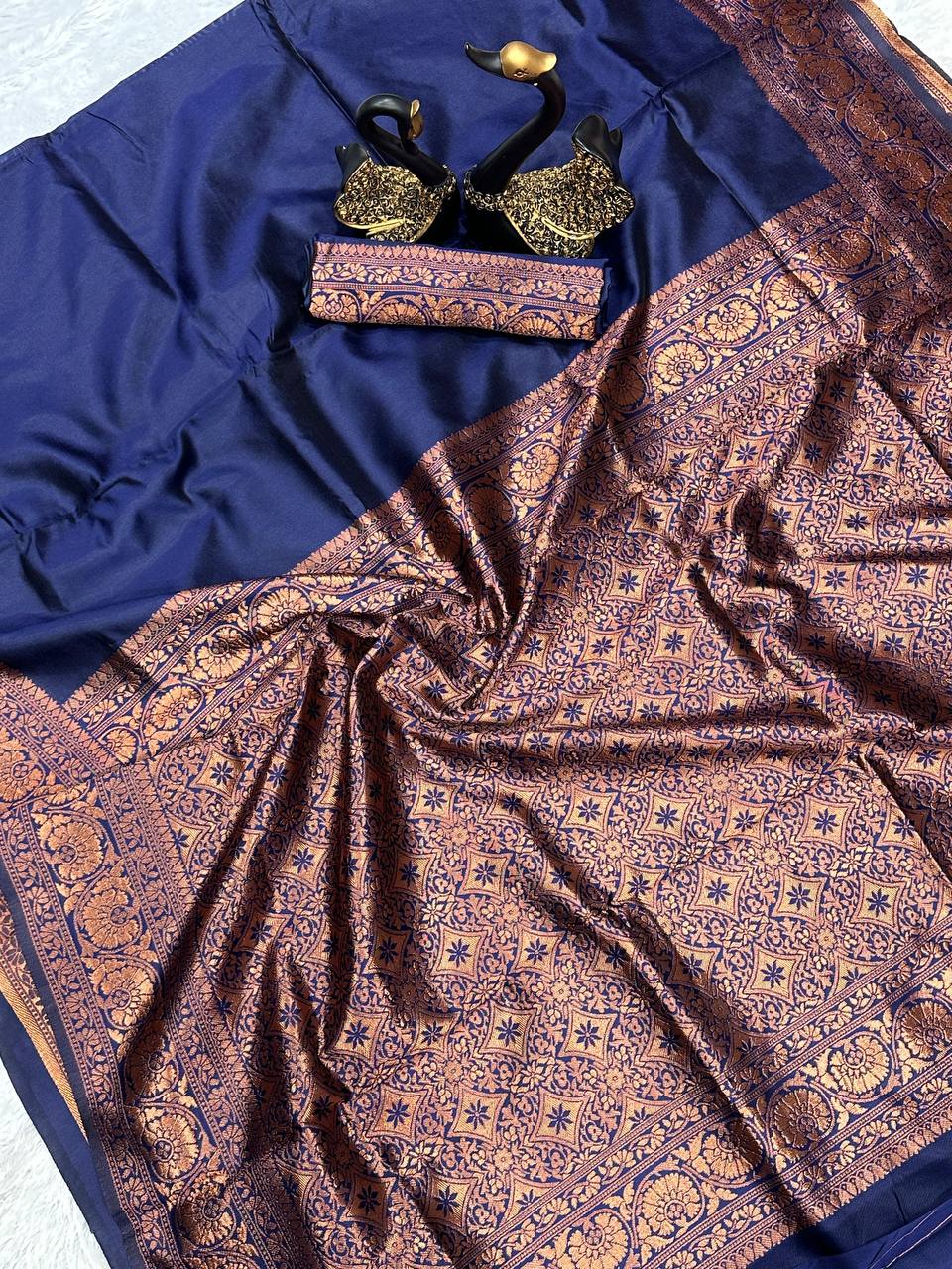 Elegant Organic Banarasi Lichi Silk Wedding Saree