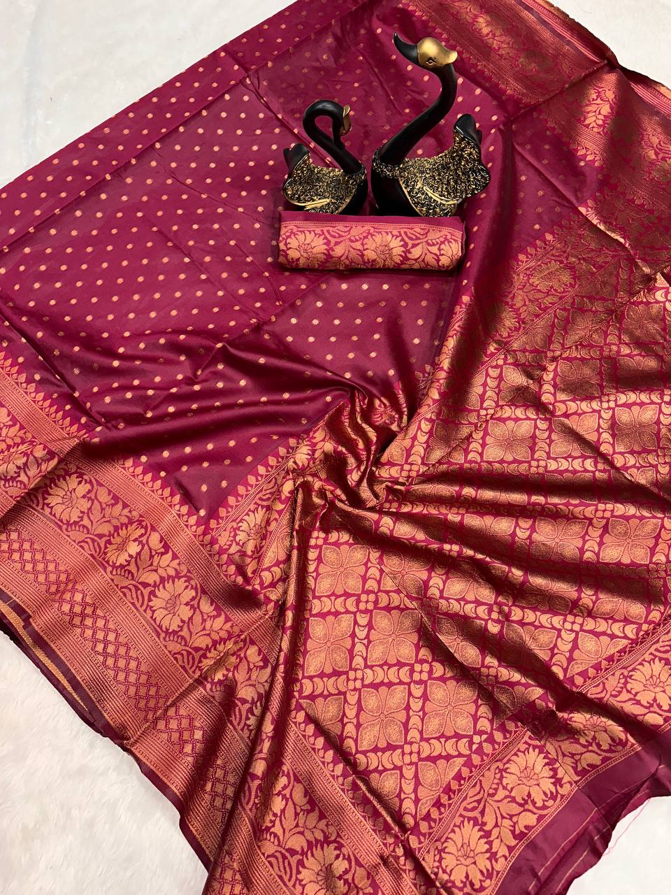 Soft Touch Organic Banarasi Lichi Silk Wedding Saree