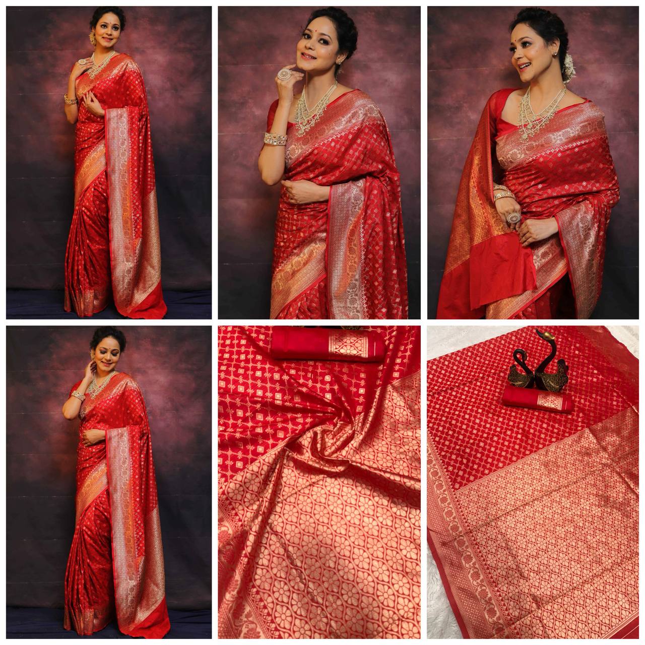 Elegant Organic Banarasi Lichi Silk Wedding Saree