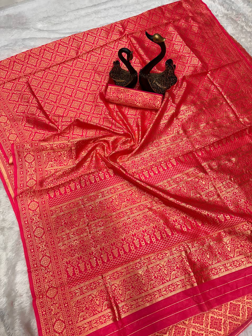 Elegant Organic Banarasi Lichi Silk Saree for Weddings